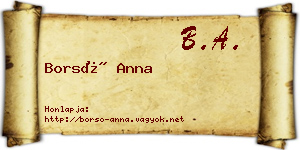 Borsó Anna névjegykártya