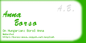 anna borso business card