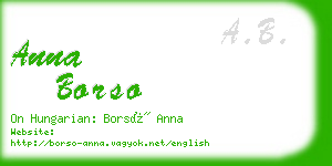 anna borso business card